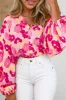 Blooming Floral Print Puff Sleeve Buttoned Shirt sold by Charming Charlie