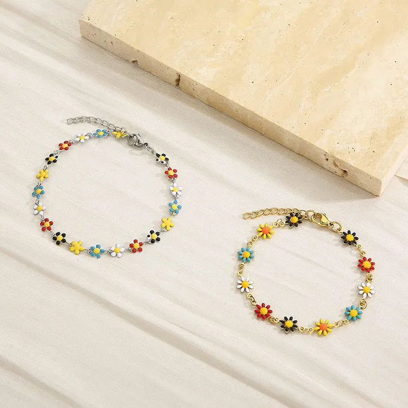 Flower & Cross Stainless Steel Bracelet sold by Charming Charlie product image thumbnail 5