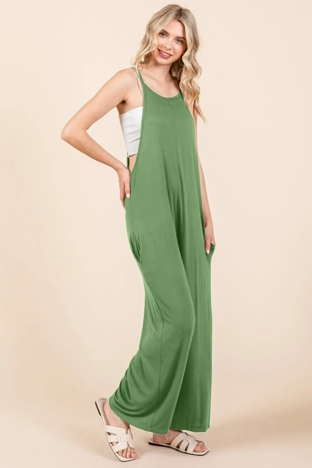 Culture Code Full Size Sleeveless Wide Leg Jumpsuit with Pockets sold by Charming Charlie product image thumbnail 3