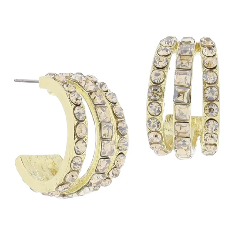 Topaz Crystal Hoop Cluster Earrings, .85" Top to Bottom sold by Charming Charlie