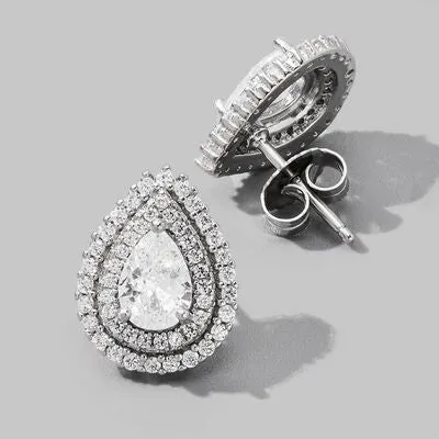 925 Sterling Silver Zircon Teardrop Shape Stud Earrings sold by Charming Charlie product image thumbnail 3