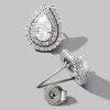 925 Sterling Silver Zircon Teardrop Shape Stud Earrings sold by Charming Charlie