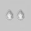 925 Sterling Silver Zircon Teardrop Shape Stud Earrings sold by Charming Charlie