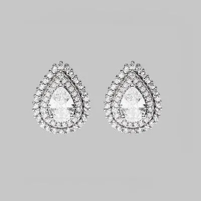925 Sterling Silver Zircon Teardrop Shape Stud Earrings sold by Charming Charlie product image thumbnail 2