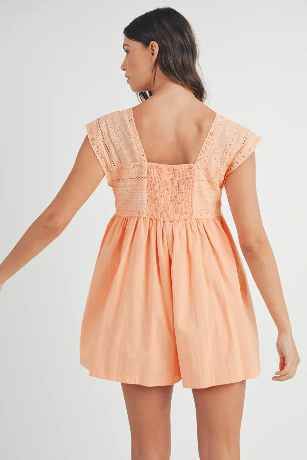 MABLE Square Neck Lace Trim Romper sold by Charming Charlie product image thumbnail 2