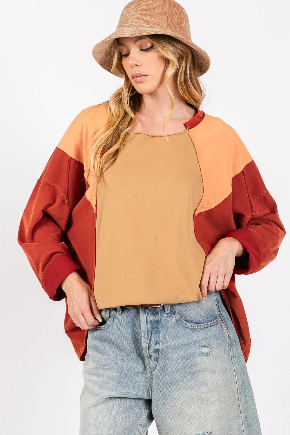 SAGE + FIG Mineral Wash Color Block Top sold by Charming Charlie product image thumbnail 5