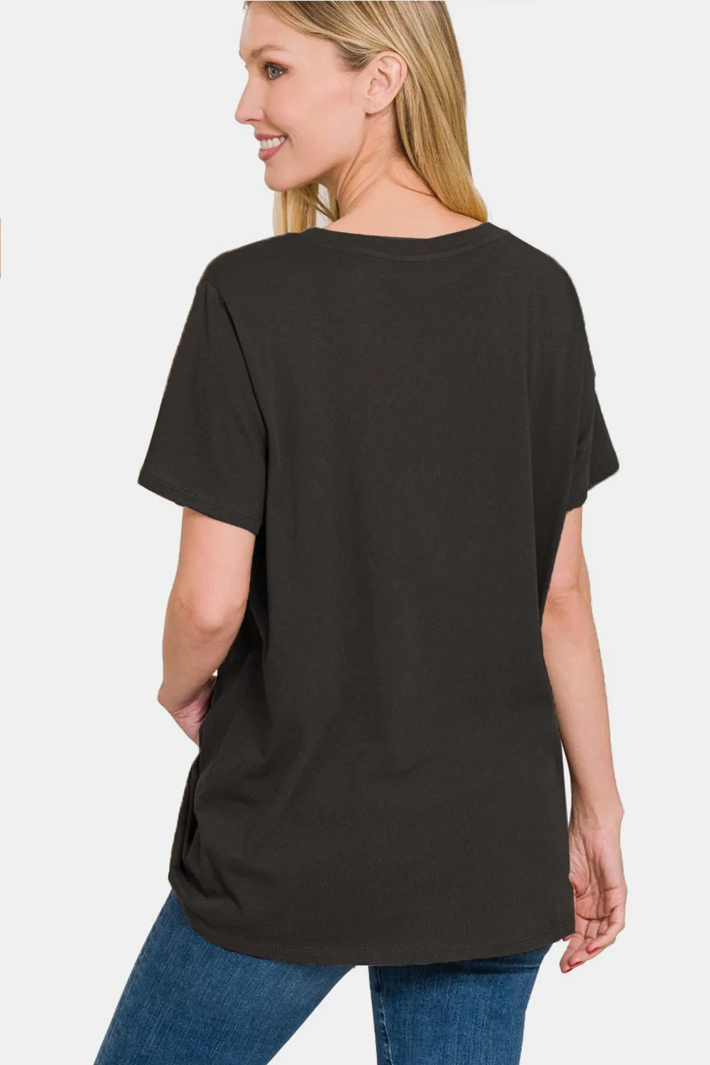 Zenana Full Size V-Neck Short Sleeve T-Shirt sold by Charming Charlie product image thumbnail 2