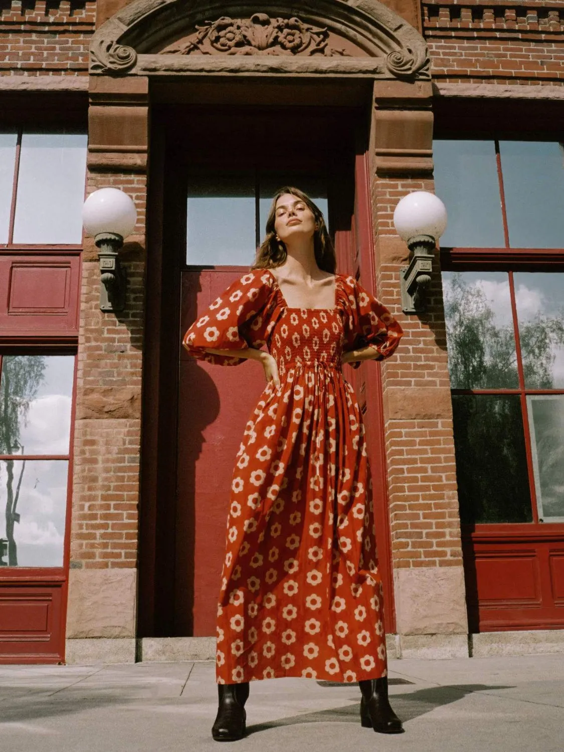 Smocked Printed Half Sleeve Dress sold by Charming Charlie product image thumbnail 3