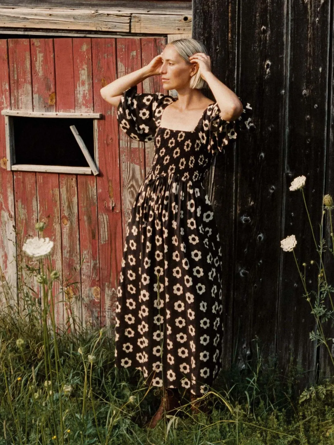 Smocked Printed Half Sleeve Dress sold by Charming Charlie product image thumbnail 4