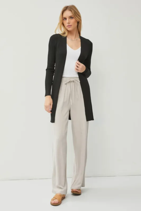 Be Cool Ribbed Open Front Long Sleeve Cardigan sold by Charming Charlie