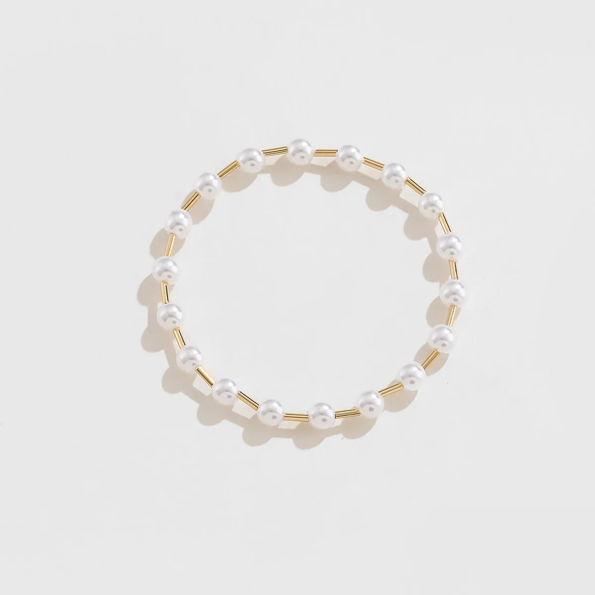 Gold-Plated Pearl Copper Bracelet sold by Charming Charlie product image thumbnail 3