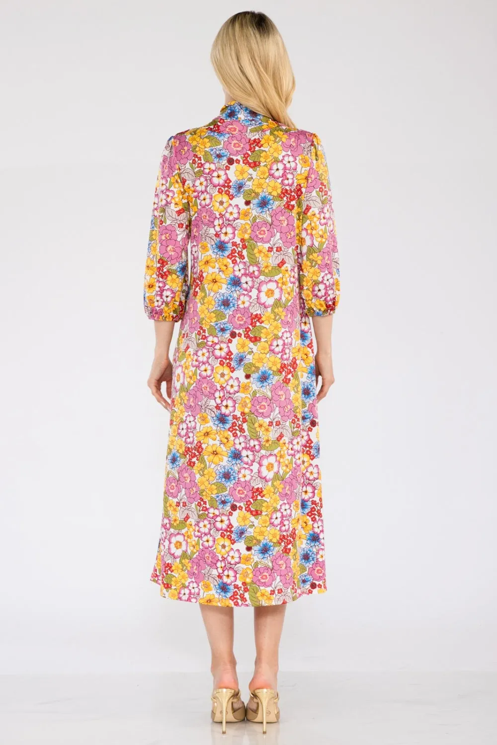 Celeste Full Size Floral Midi Dress with Bow Tied sold by Charming Charlie product image thumbnail 2
