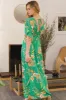 ODDI Full Size Floral Smocked Tied Back Maxi Dress sold by Charming Charlie