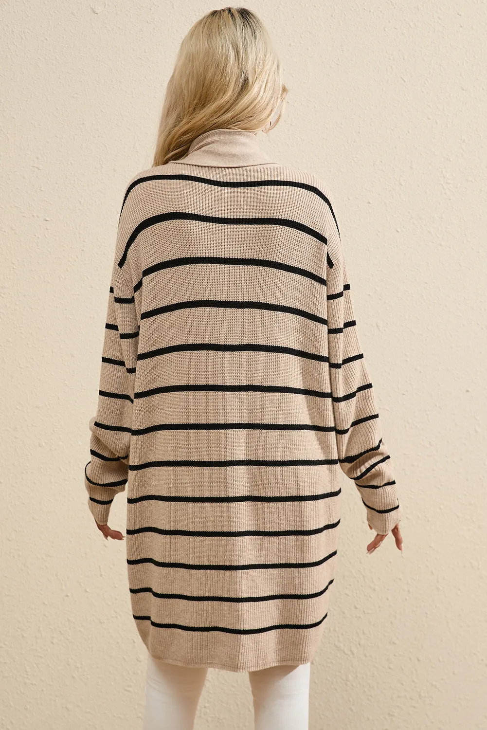Striped Open Front Long Sleeve Cardigan sold by Charming Charlie product image thumbnail 4