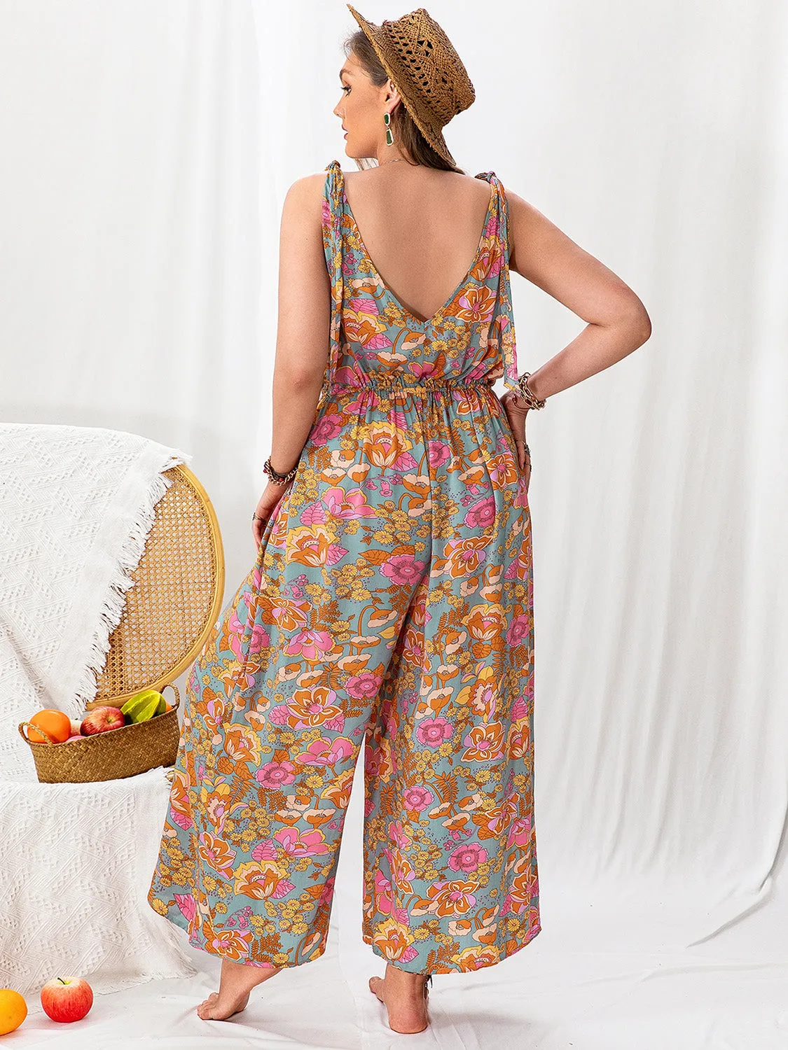 Plus Size Printed Wide Leg Sleeveless Jumpsuit sold by Charming Charlie product image thumbnail 2