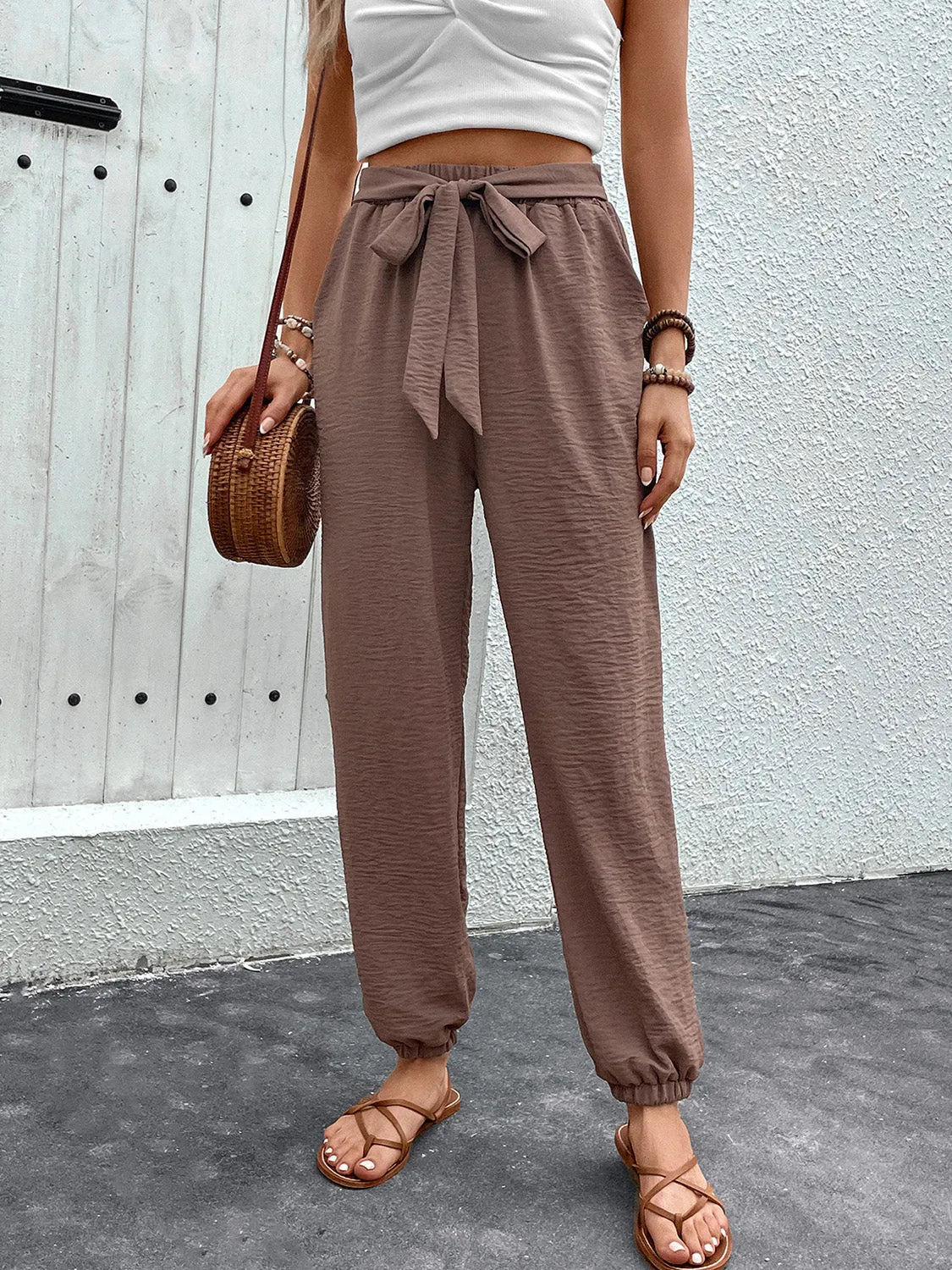 Tied High Waist Pants with Pockets sold by Charming Charlie product image thumbnail 5