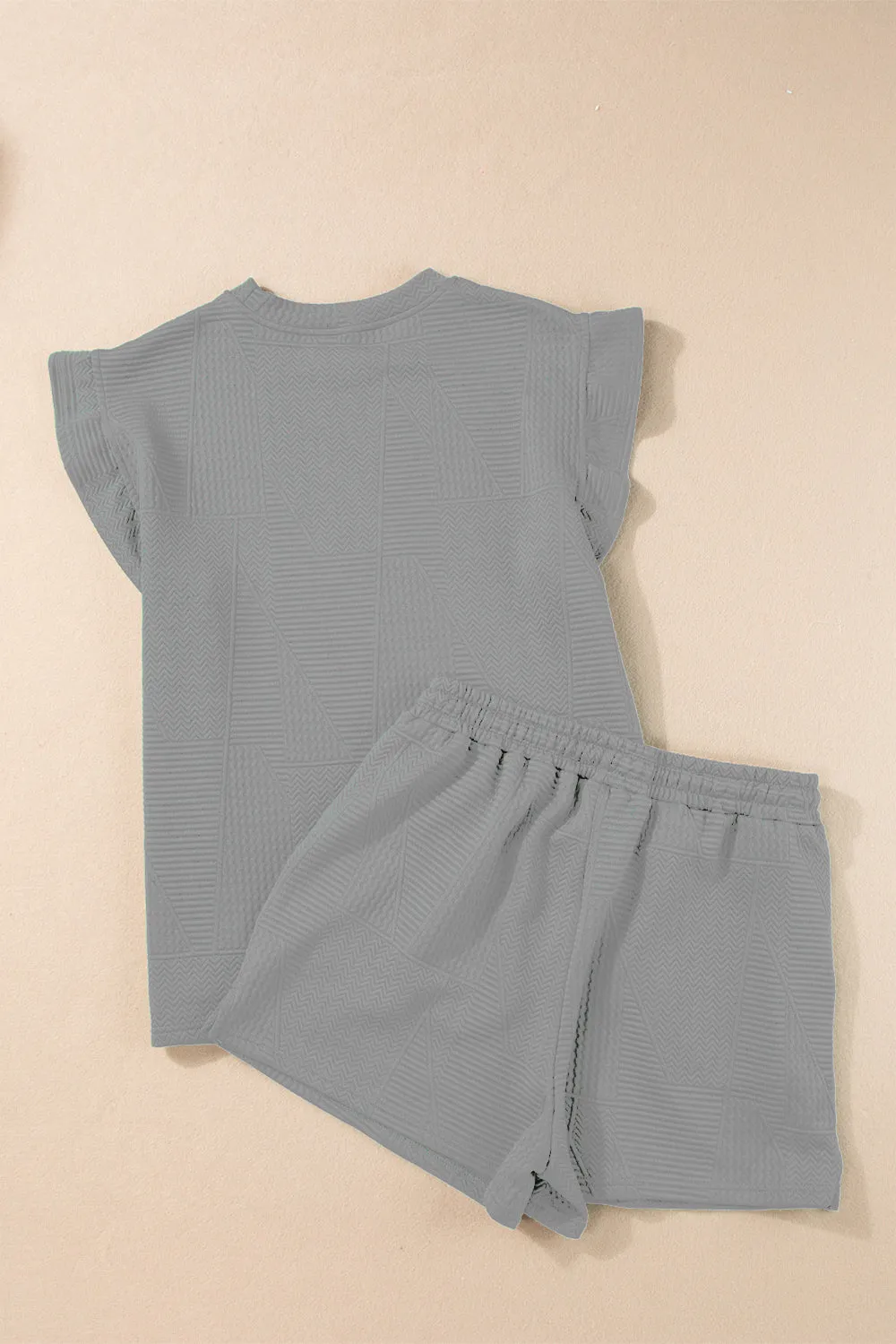 Slit Round Neck Top and Drawstring Shorts Set sold by Charming Charlie product image thumbnail 4