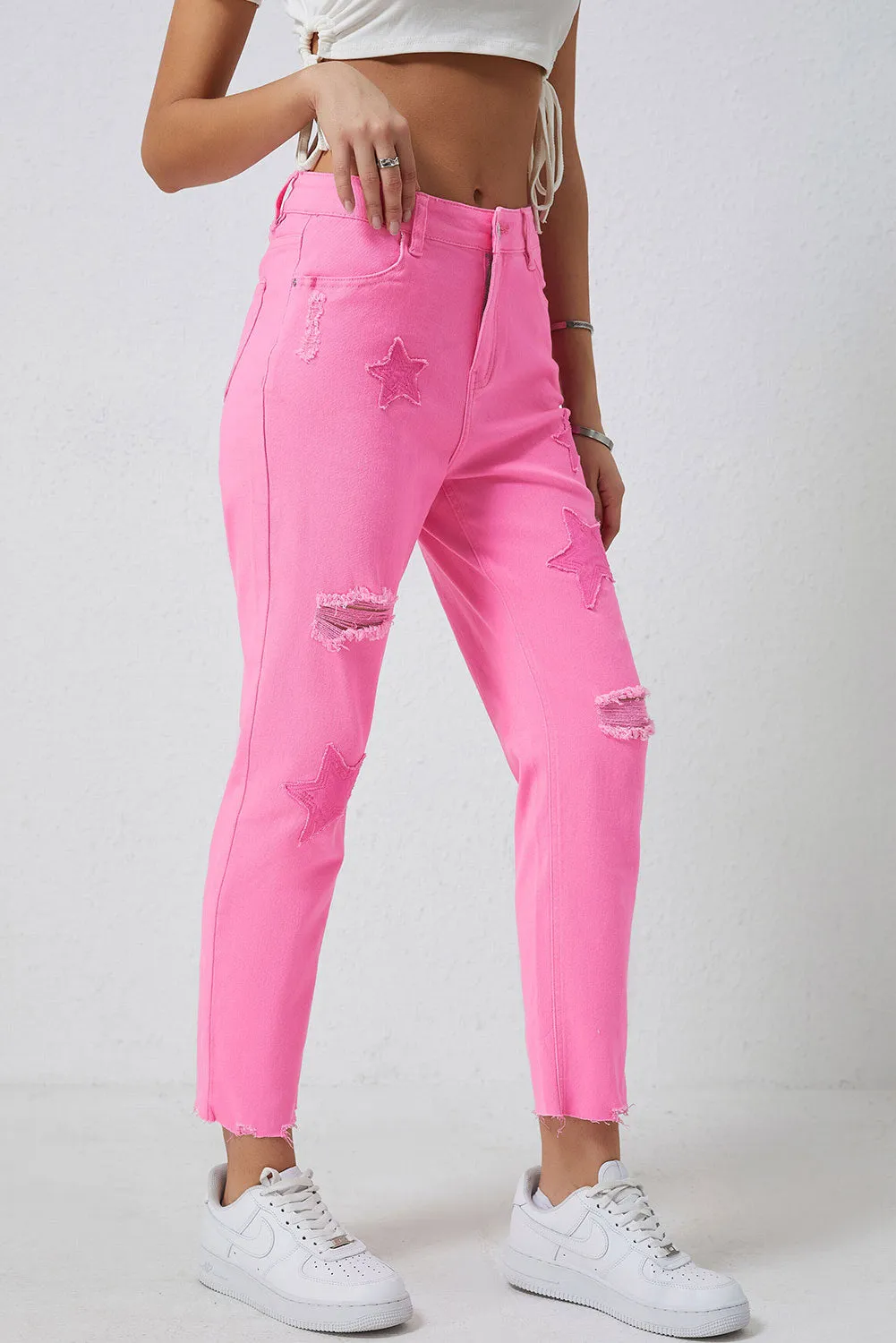 Star Raw Hem Distressed Jeans sold by Charming Charlie product image thumbnail 3