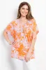 Be Stage Full Size Contrast Printed Short Sleeve Top sold by Charming Charlie