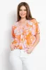 Be Stage Full Size Contrast Printed Short Sleeve Top sold by Charming Charlie