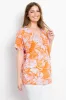 Be Stage Full Size Contrast Printed Short Sleeve Top sold by Charming Charlie