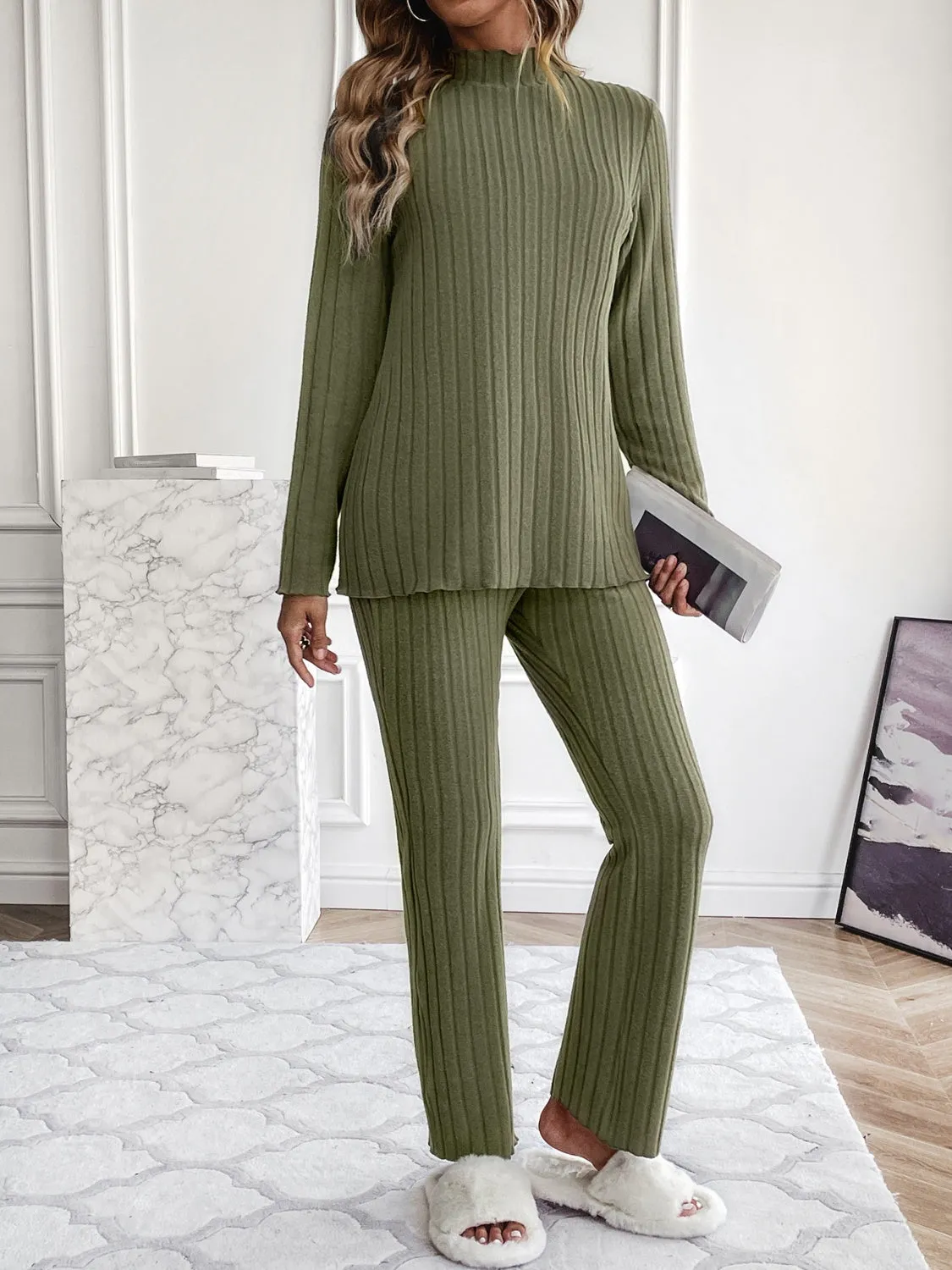 Mock Neck Long Sleeve Top and Pants Set sold by Charming Charlie product image thumbnail 5