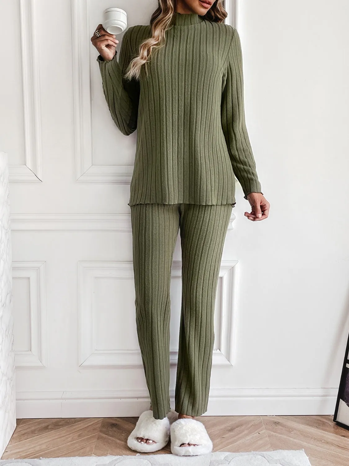 Mock Neck Long Sleeve Top and Pants Set sold by Charming Charlie product image thumbnail 3