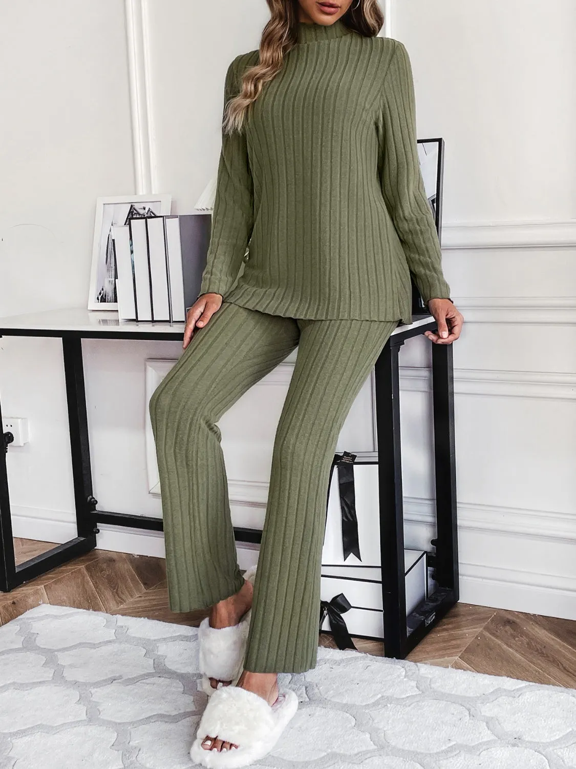 Mock Neck Long Sleeve Top and Pants Set sold by Charming Charlie product image thumbnail 4