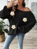 Flower Round Neck Long Sleeve Sweater sold by Charming Charlie
