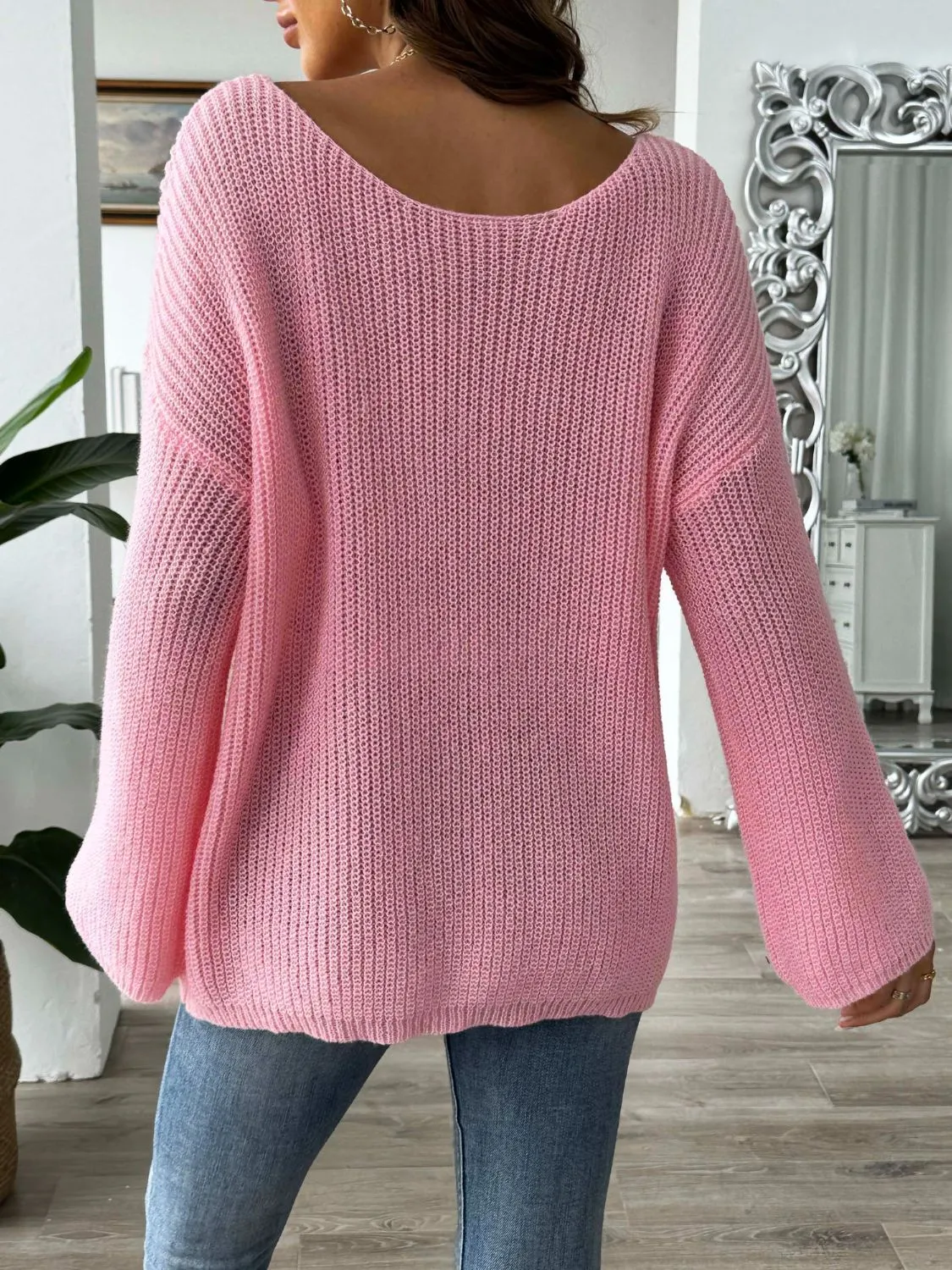 Flower Round Neck Long Sleeve Sweater sold by Charming Charlie product image thumbnail 5