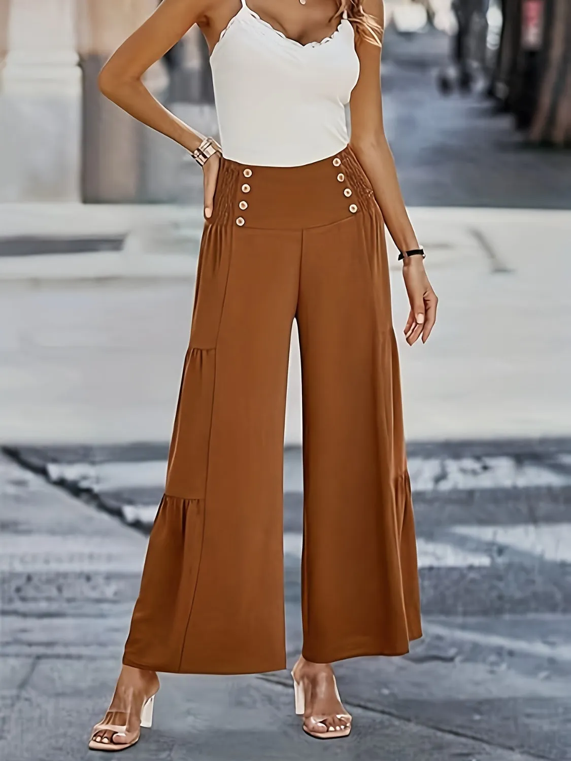 Smocked Wide Leg Pants sold by Charming Charlie product image thumbnail 3