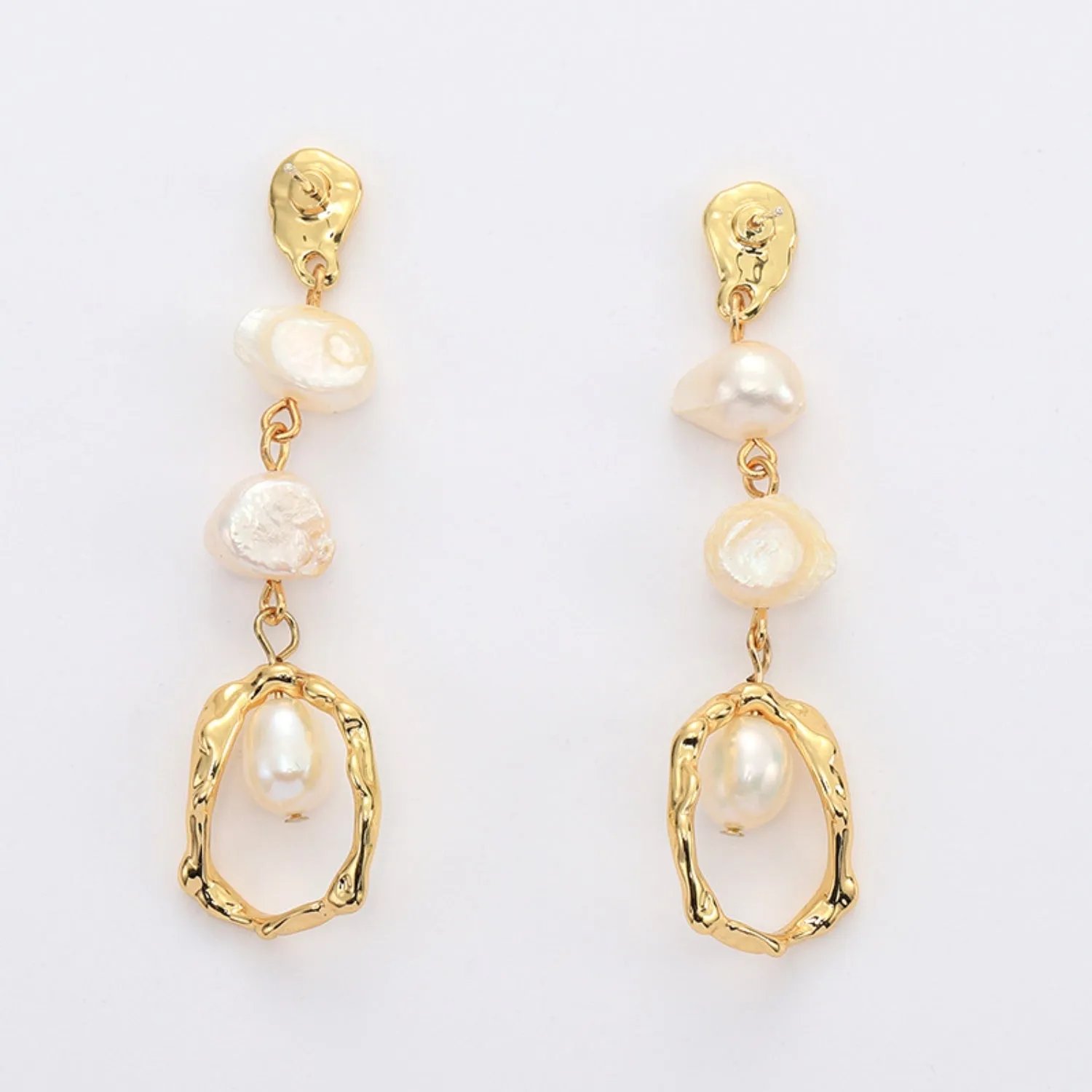 Gold-Plated Freshwater Pearl Earrings sold by Charming Charlie product image thumbnail 4