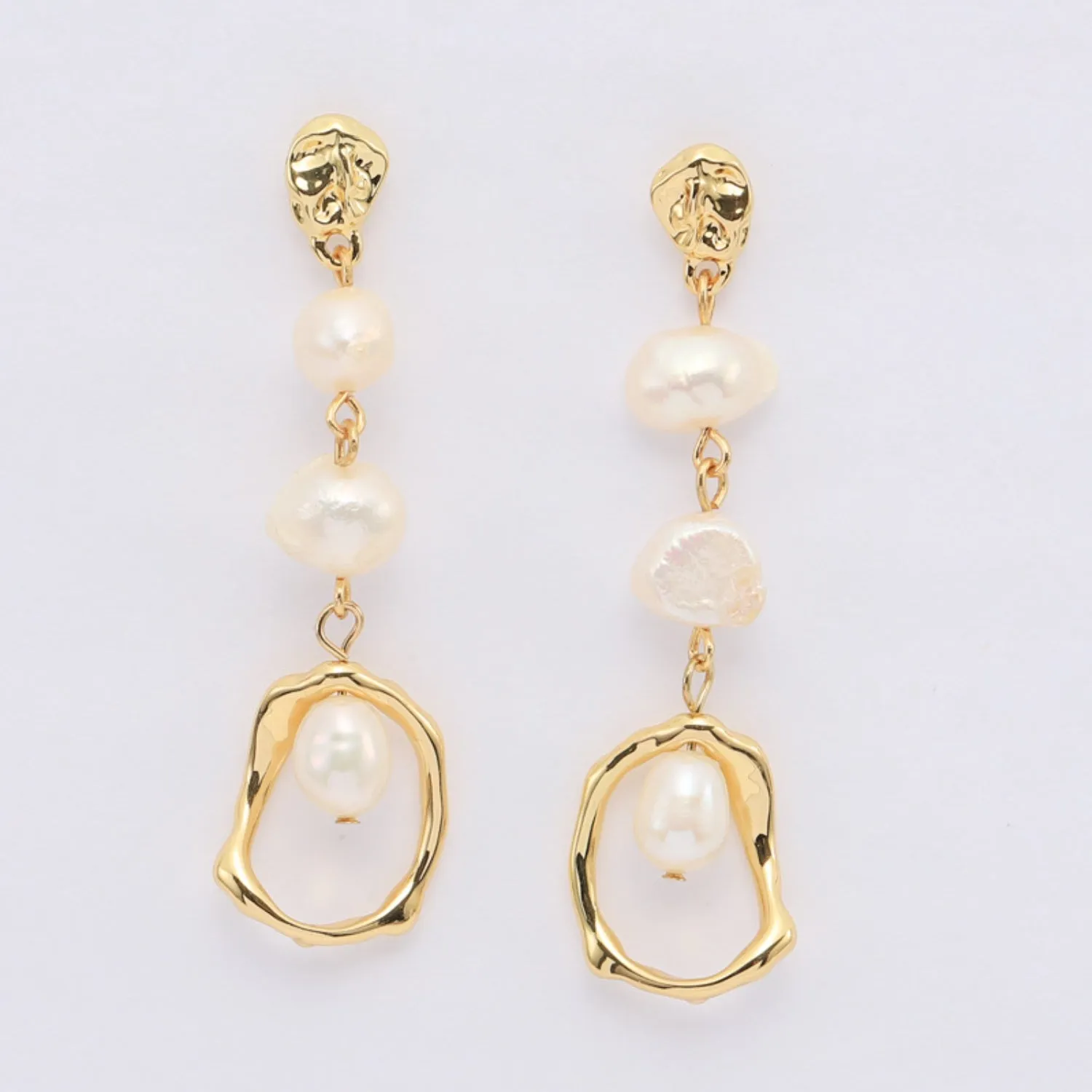 Gold-Plated Freshwater Pearl Earrings sold by Charming Charlie