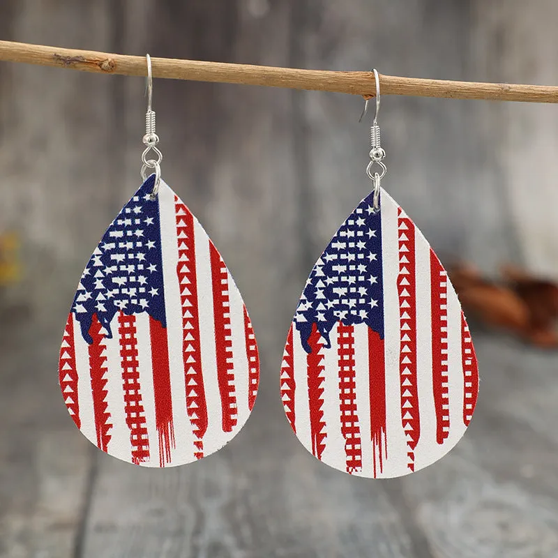 PU Leather US Flag Teardrop Shape Earrings sold by Charming Charlie product image thumbnail 3