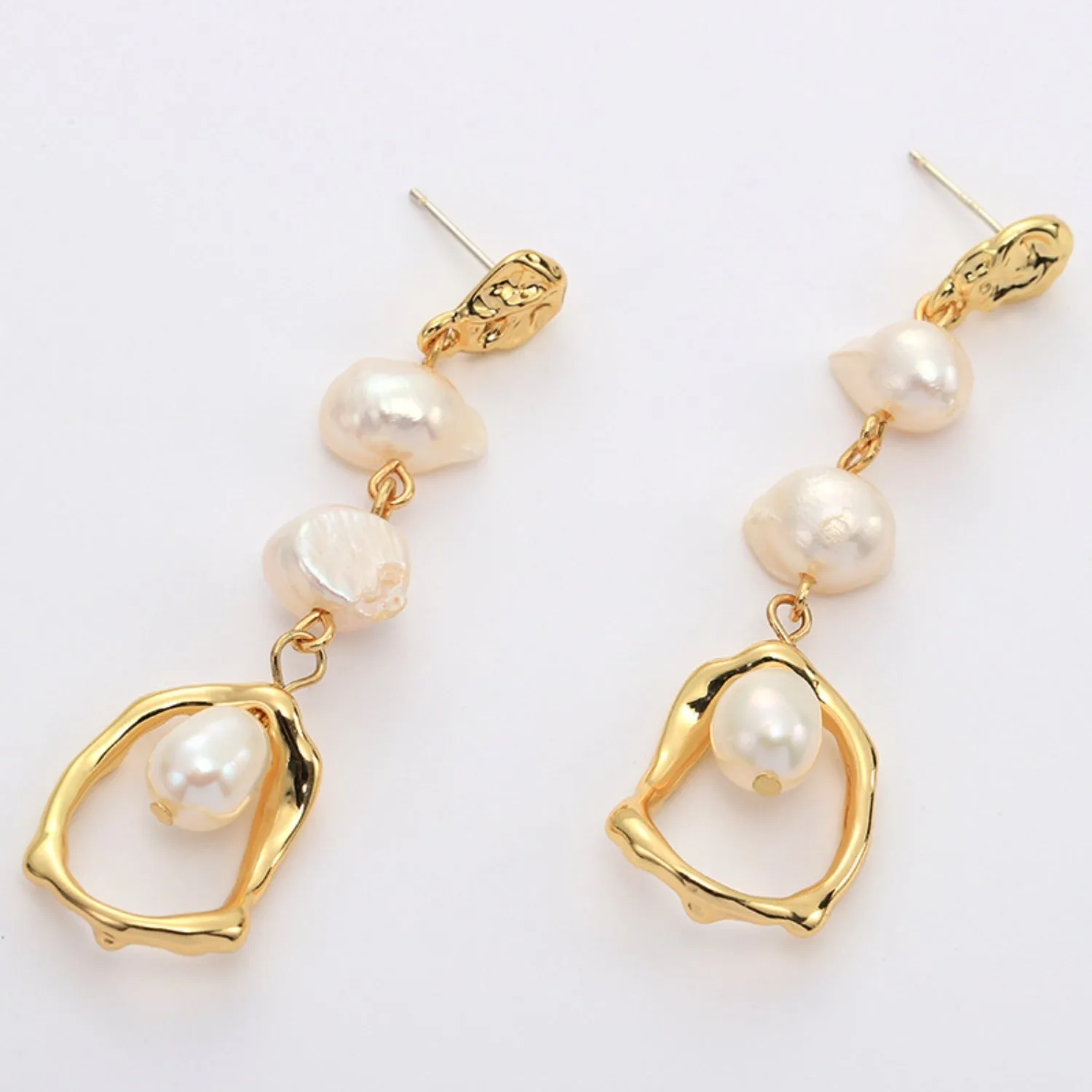 Gold-Plated Freshwater Pearl Earrings sold by Charming Charlie product image thumbnail 2