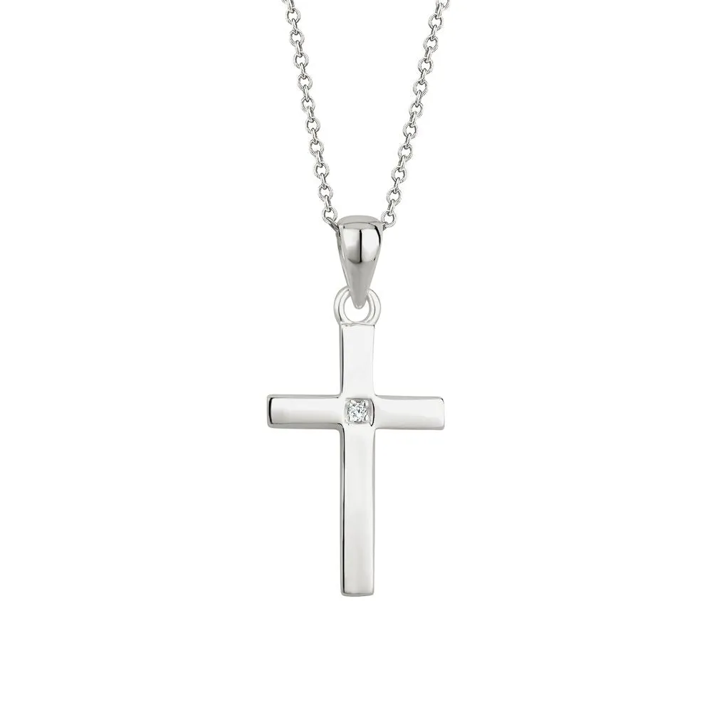 GL Creations- Sterling Silver Cross Pendant CZ Necklace sold by Charming Charlie