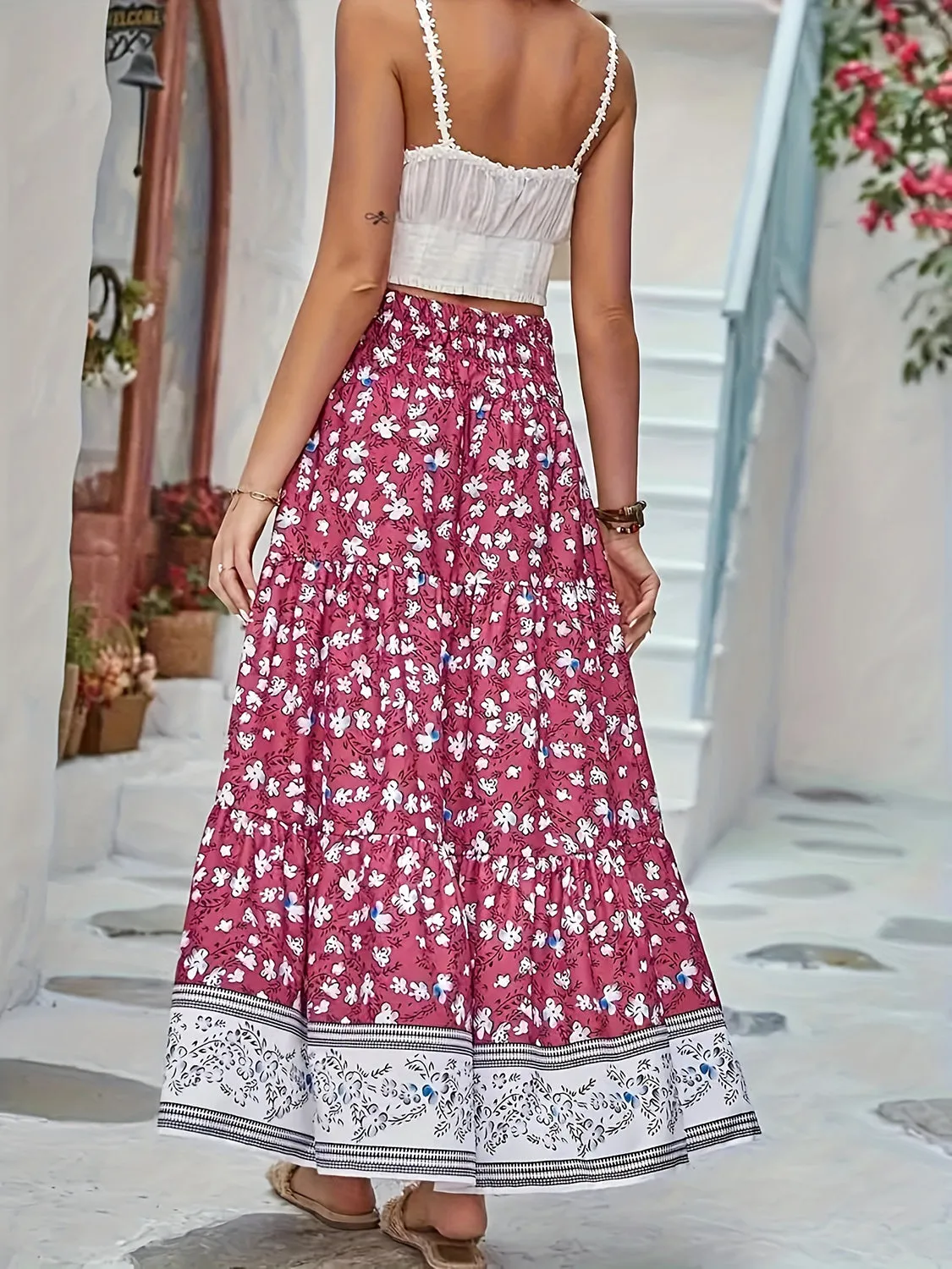Full Size Tiered Printed Elastic Waist Skirt sold by Charming Charlie product image thumbnail 2