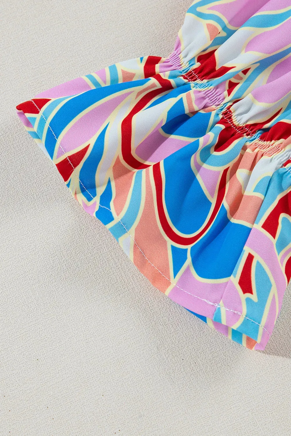 Printed Notched Flounce Sleeve Blouse sold by Charming Charlie product image thumbnail 5