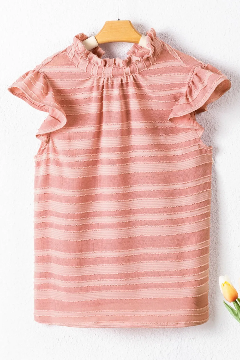 Striped Mock Neck Cap Sleeve Blouse sold by Charming Charlie product image thumbnail 3