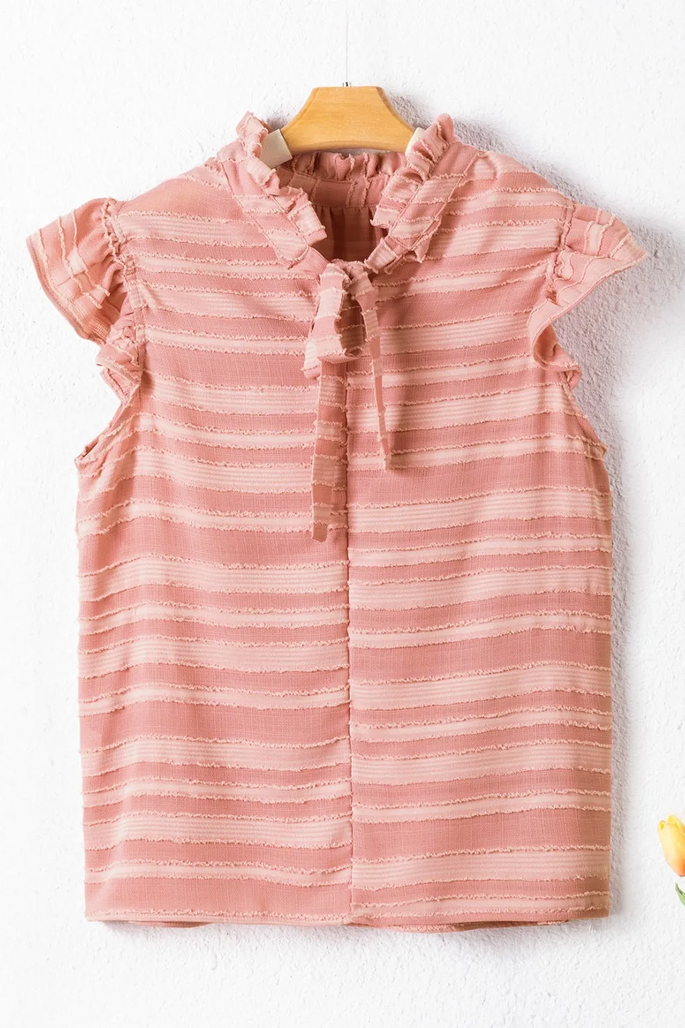 Striped Mock Neck Cap Sleeve Blouse sold by Charming Charlie product image thumbnail 4