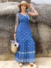 Printed V-Neck Tie Shoulder Dress sold by Charming Charlie
