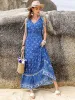 Printed V-Neck Tie Shoulder Dress sold by Charming Charlie