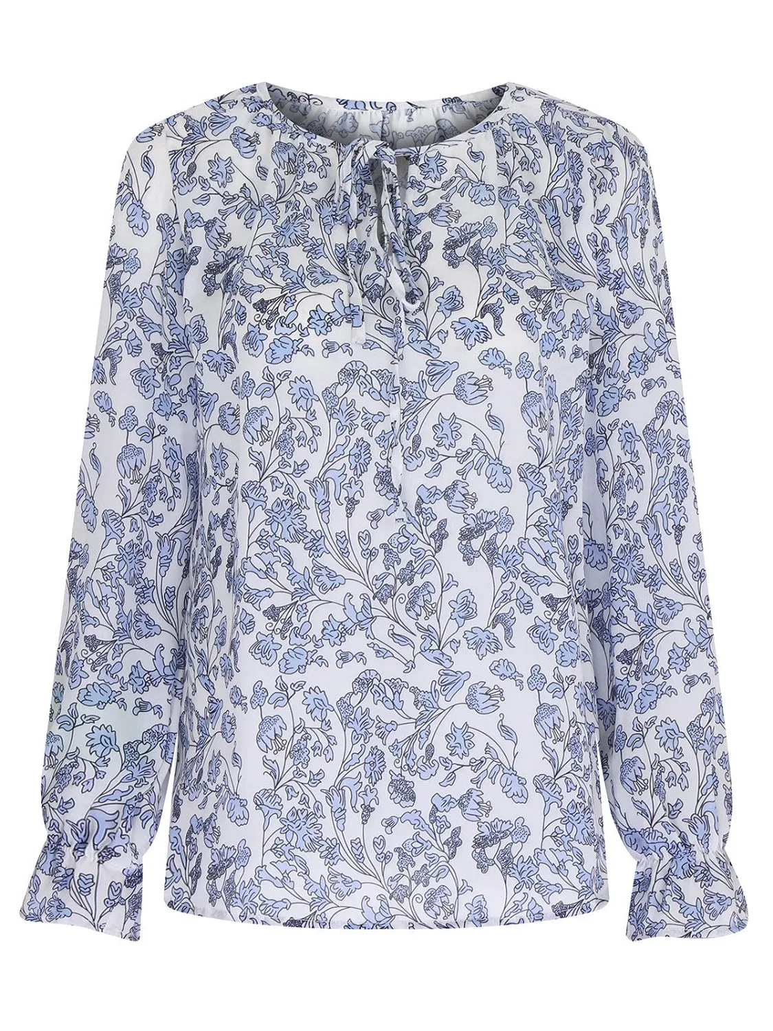 Printed Tie Neck Long Sleeve Blouse sold by Charming Charlie product image thumbnail 5