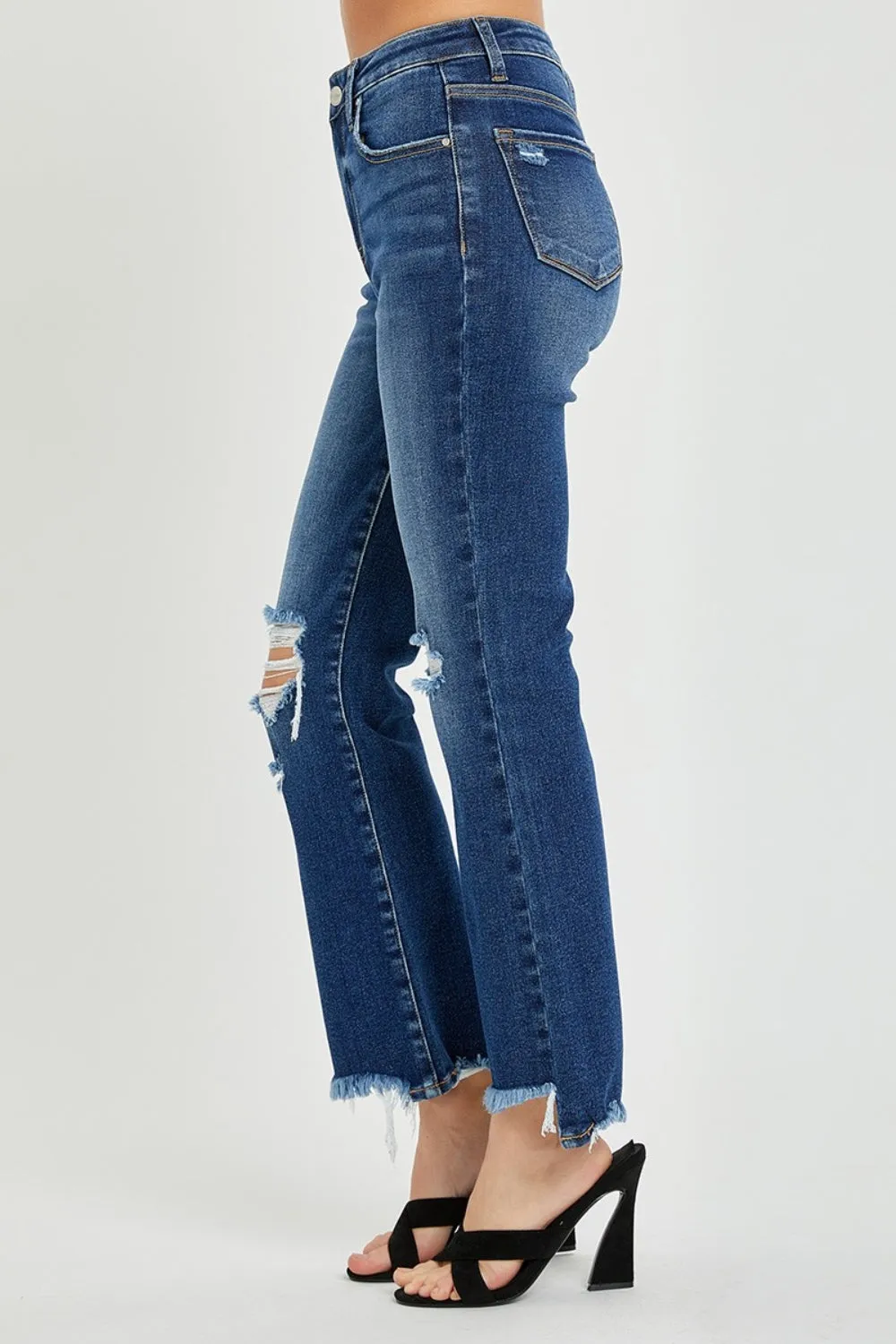 RISEN High Rise Distressed Crop Flare Jeans sold by Charming Charlie product image thumbnail 3