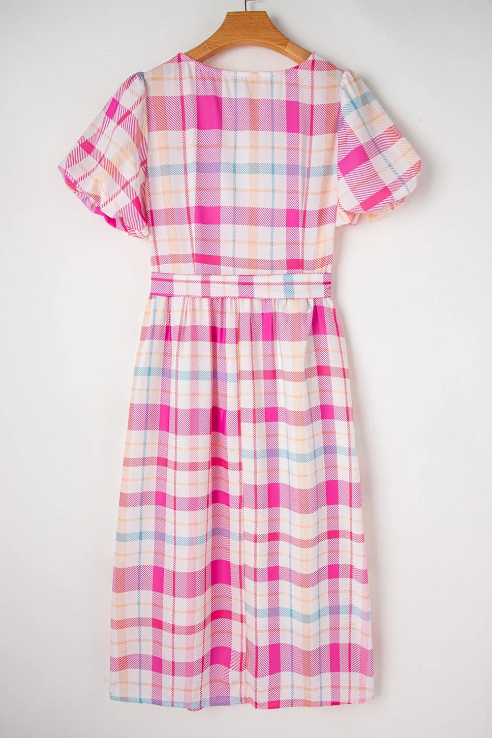 Tied Plaid Round Neck Short Sleeve Dress sold by Charming Charlie product image thumbnail 2