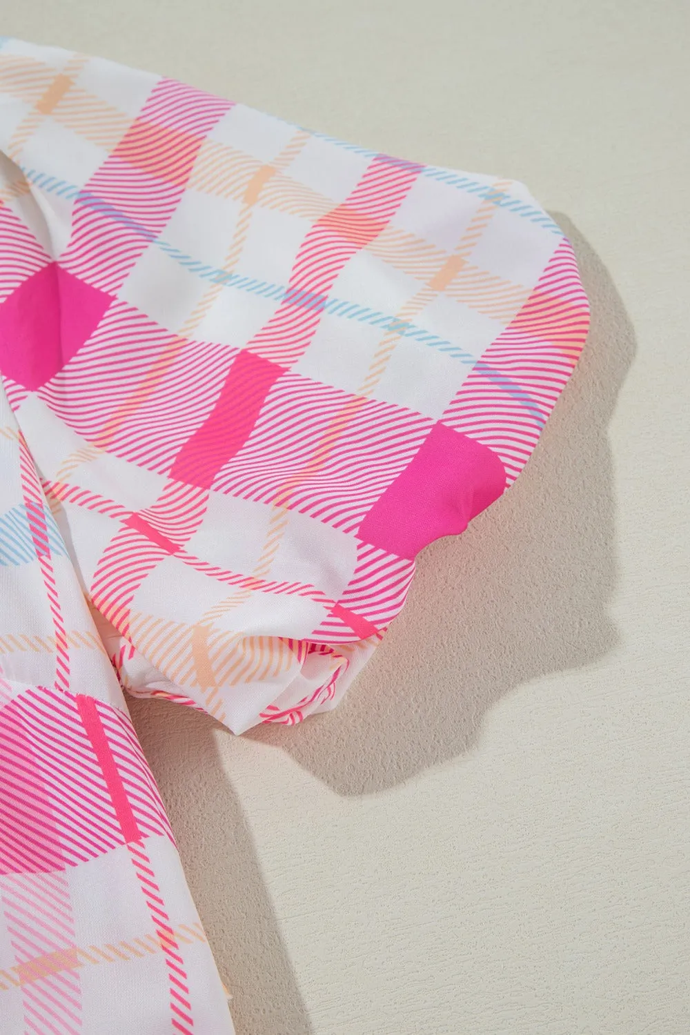 Tied Plaid Round Neck Short Sleeve Dress sold by Charming Charlie product image thumbnail 5