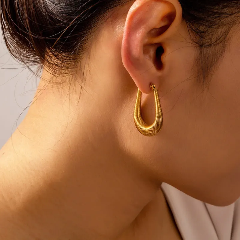 Titanium Steel U Shape Earrings sold by Charming Charlie