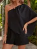 Single Shoulder Half Sleeve Romper sold by Charming Charlie