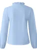 Full Size Ruffled V-Neck Long Sleeve Blouse sold by Charming Charlie