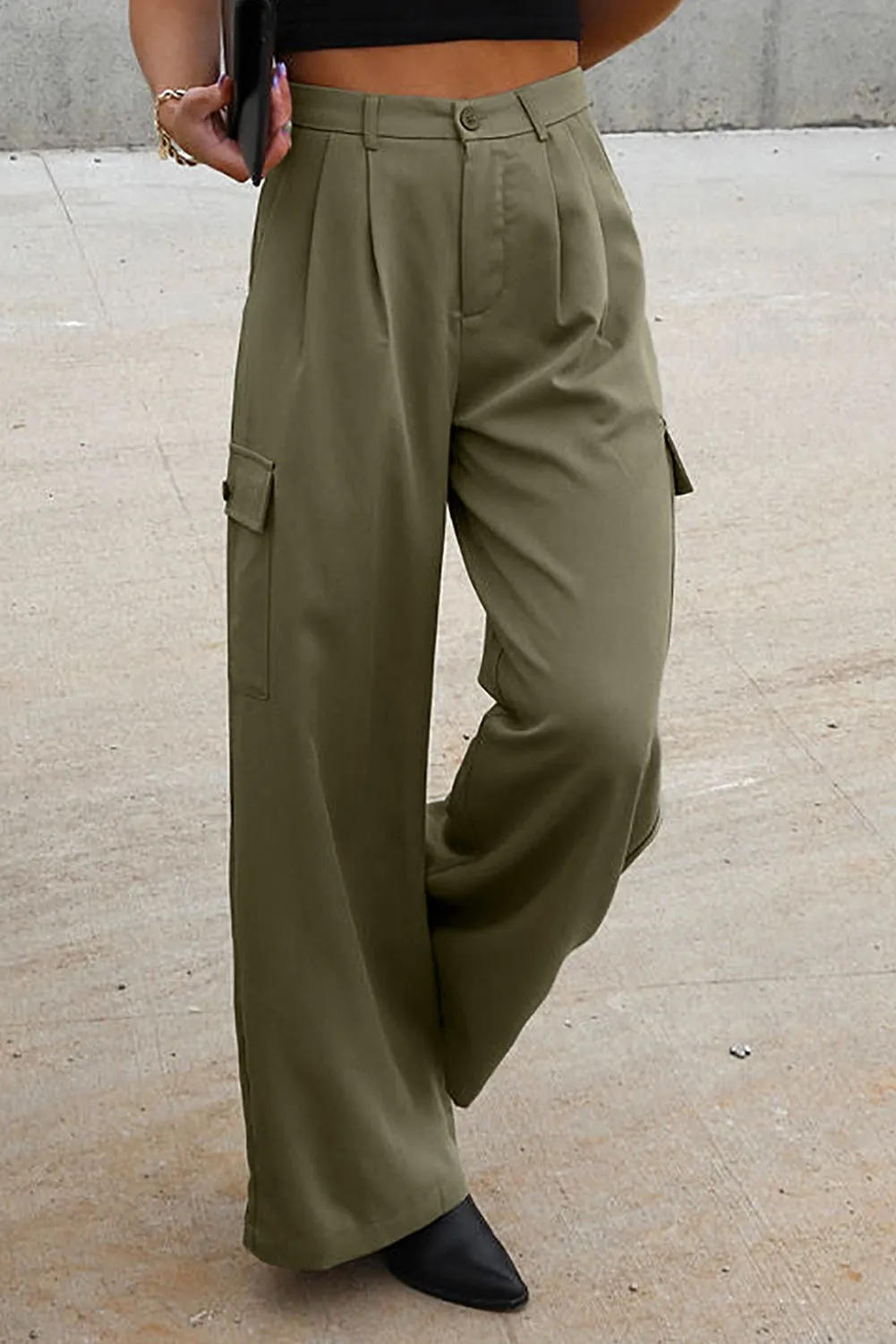 Ruched Wide Leg Pants with Pockets sold by Charming Charlie product image thumbnail 2